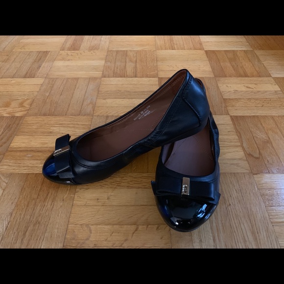 Cole Haan Elsie Ballet II Bow Flat Black New 6 - Picture 1 of 14